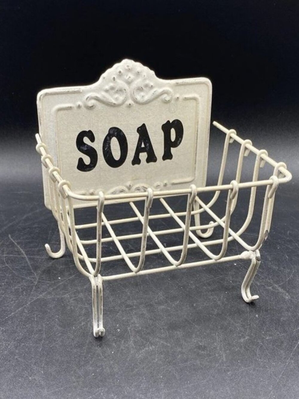 Soap Metal Wall Hanging Rack Dish Shabby Chic Farmhouse - Picture 2 of 11